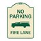 Signmission Designer Series-No Parking Fire Lane, Tan & Green Heavy-Gauge Aluminum, 24" x 18", TG-1824-9961 A-DES-TG-1824-9961 - alternate 1